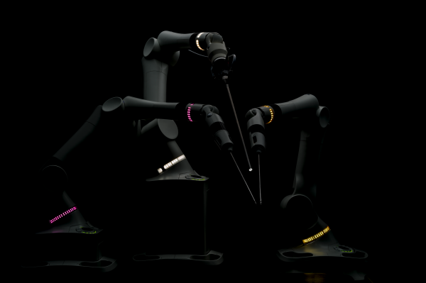 Versius robot, with 3 arms. 